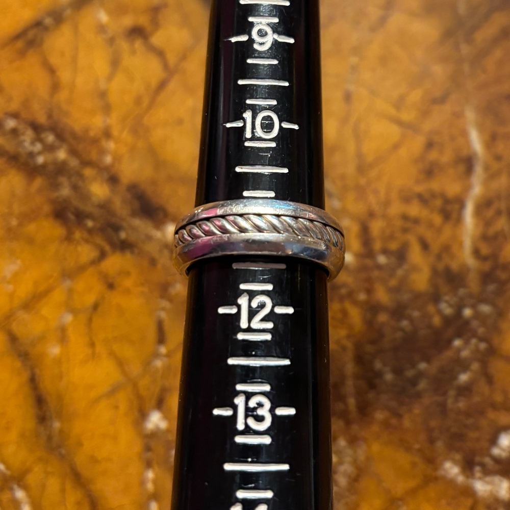 David Yurman Chevron Sterling Silver Twisted Band Ring